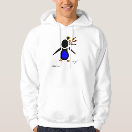 Abstract Penguin Adult Hooded Sweatshirt (Voorkant)
