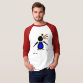 Abstract Penguin Heren Raglan T-Shirt (Voorkant volledig)