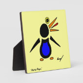 Abstract Penguin Plaque - Geel Fotoplaat (Voorkant)