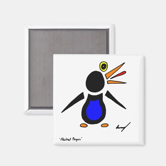 Abstract Penguin Square Magnet (Voorkant / Achterkant)