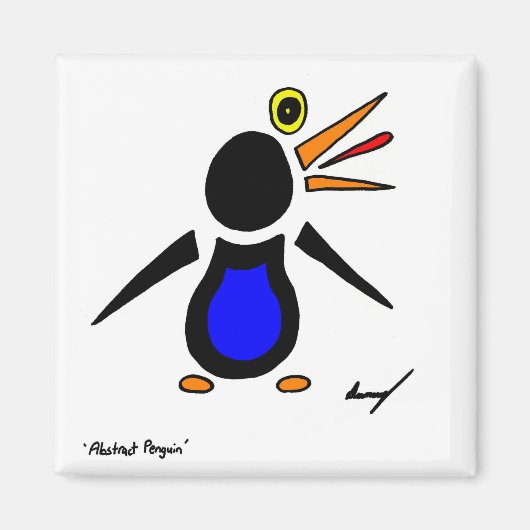 Abstract Penguin Square Magnet (Voorkant)
