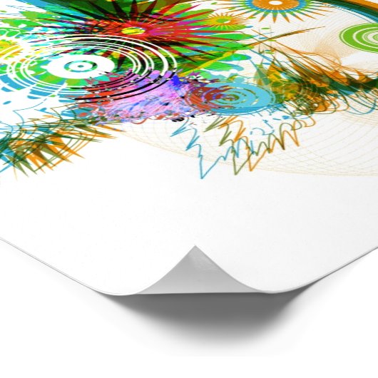 Abstract penseelontwerp poster (Hoek)