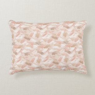Abstract penseelstreekpatroon accent kussen