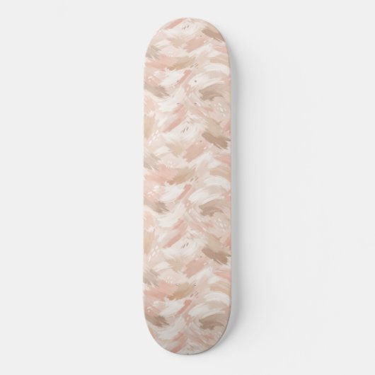 Abstract penseelstreekpatroon persoonlijk skateboard (Voorkant)