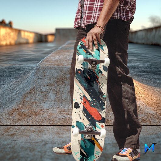 Abstract penseelstreekskateboard - Bold Modern Art Persoonlijk Skateboard