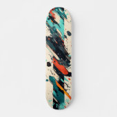Abstract penseelstreekskateboard - Bold Modern Art Persoonlijk Skateboard (Voorkant)