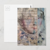 abstract person face mixed media Collage Briefkaart (Voorkant / Achterkant)