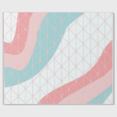 Abstract Perzik & Blauwe Cadeaupapier (Vlak)