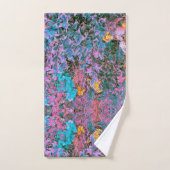 Abstract perzik, roze groen en Aqua Garden Foliage Bad Handdoek (Handdoek)