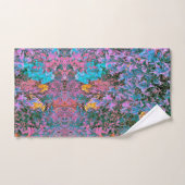 Abstract perzik, roze groen en Aqua Garden Foliage Bad Handdoek (Handdoek)