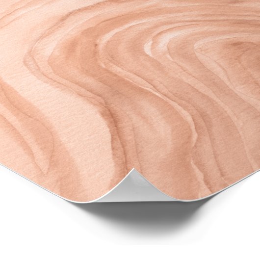 Abstract perzikagaat II Waterverf Art Poster (Hoek)