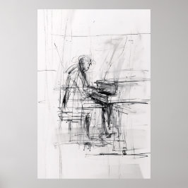 Abstract Pianistisch Poster - Expressieve Muziek