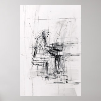 Abstract Pianistisch Poster - Expressieve Muziek