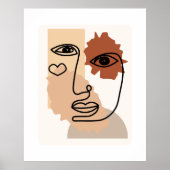 Abstract Picasso Gezicht Modern Wandraam Poster (Voorkant)