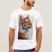 Abstract Picasso Style Tiger 3D grafisch T-shirt (Voorkant)