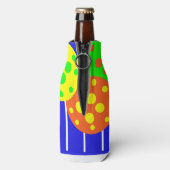 Abstract pickleball court & balls flesjeskoeler (Fles Achterkant)