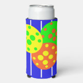 Abstract pickleball court & balls seltzer blikjeskoeler (Seltzer Voorkant)