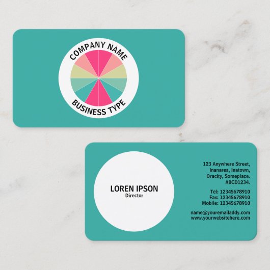 Abstract Pie 01 - Groen #38AFA7 Visitekaartje (Voorkant / Achterkant)
