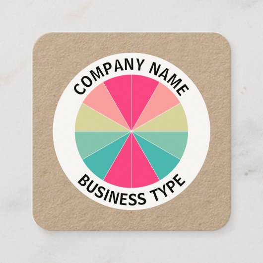 Abstract Pie 01 - kraft Vierkante Visitekaartje (Voorkant)