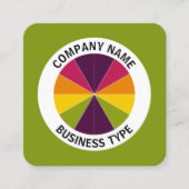 Abstract Pie 02 - Groen #809711 Vierkante Visitekaartje (Voorkant)