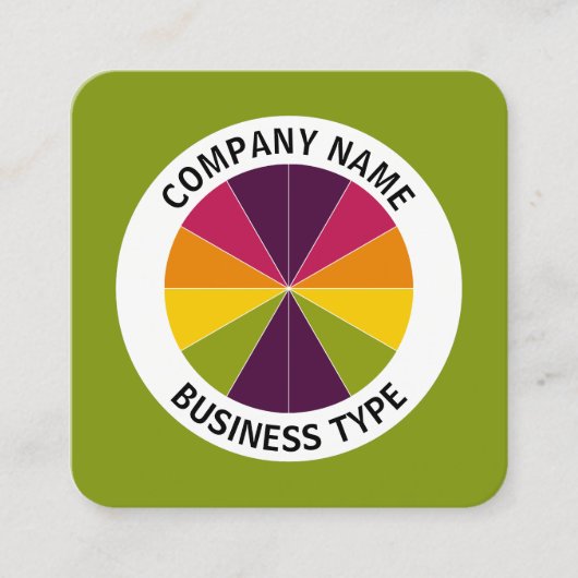 Abstract Pie 02 - Groen #809711 Vierkante Visitekaartje (Voorkant)
