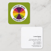Abstract Pie 02 - Groen #809711 Vierkante Visitekaartje (Voorkant / Achterkant)