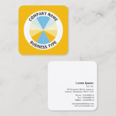 Abstract Pie 04 - Amber #F8BC08 Vierkante Visitekaartje (Voorkant / Achterkant)