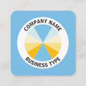 Abstract Pie 04 - Blauw #76BCE5 Vierkante Visitekaartje (Voorkant)