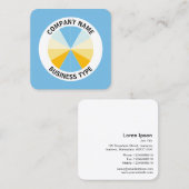 Abstract Pie 04 - Blauw #76BCE5 Vierkante Visitekaartje (Voorkant / Achterkant)