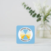 Abstract Pie 04 - Blauw #76BCE5 Vierkante Visitekaartje (Staand voorkant)