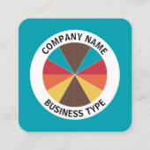 Abstract Pie 05 - Blauw #009FAE Vierkante Visitekaartje (Voorkant)