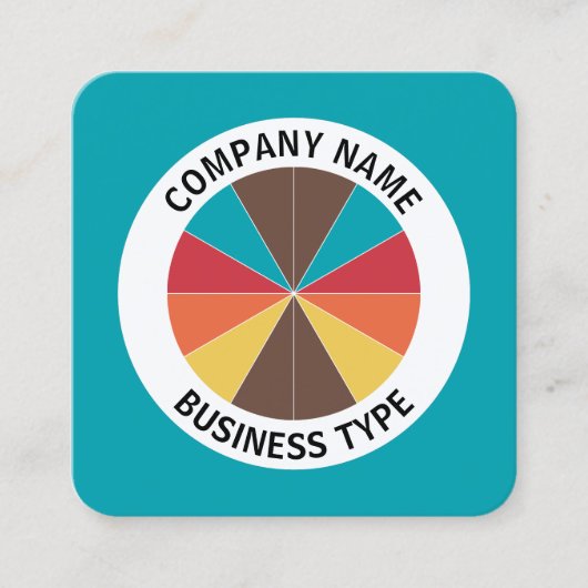Abstract Pie 05 - Blauw #009FAE Vierkante Visitekaartje (Voorkant)
