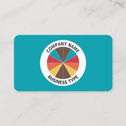 Abstract Pie 05 - Blauw #009FAE Visitekaartje (Voorkant)