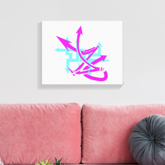 Abstract pijlen rond Canvas Afdruk (Insitu (Woonkamer))