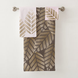 Abstract Pine Cones Of Copper And Platinum Pattern Bad Handdoek