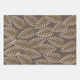 Abstract Pine Cones Of Copper And Platinum Pattern Inpakpapier Vel