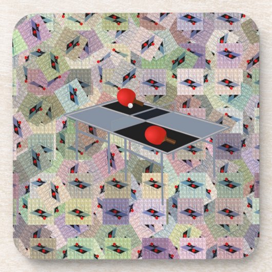 Abstract Ping Pong Table Design Bier Onderzetter (Voorkant)