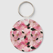 Abstract Pink And Black Alcohol Ink Art Sleutelhanger (Achterkant)