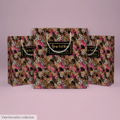 Abstract pink and black leopard skin gift pack medium cadeauzakje