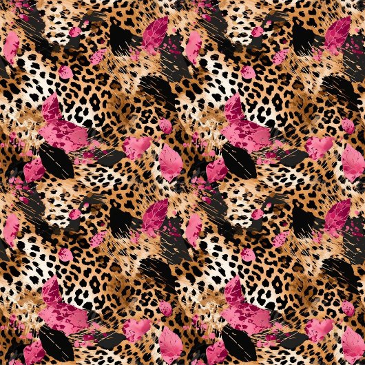 Abstract pink and black leopard skin gift pack medium cadeauzakje
