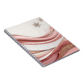 Abstract Pink and Gold Glitter Waves Notebook Notitieboek (Rechterzijde)