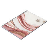 Abstract Pink and Gold Glitter Waves Notebook Notitieboek (Linkerzijde)