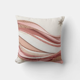 Abstract Pink and Gold Glitter Waves Pillow Kussen