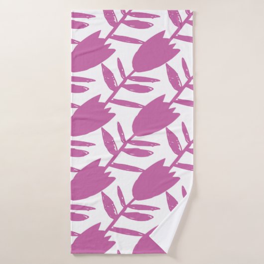 Abstract pink bluebell flowers seamless pattern on badhanddoek (Badhanddoek)