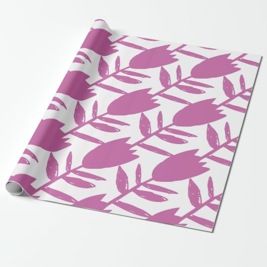 Abstract pink bluebell flowers seamless pattern on cadeaupapier (Uitgerold)