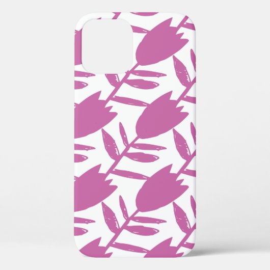 Abstract pink bluebell flowers seamless pattern on Case-Mate iPhone case (Achterkant)