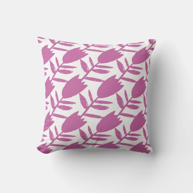 Abstract pink bluebell flowers seamless pattern on kussen (Voorkant)