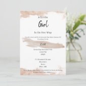 Abstract Pink Elements Sweet Baby Girl Baby Shower Kaart (Staand voorkant)