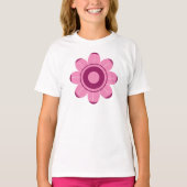 Abstract Pink Flower Illustration T-shirt (Voorkant)