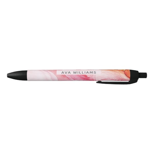 Abstract Pink Ink Paint Personalized Zwarte Inkt Pen (Bodem)